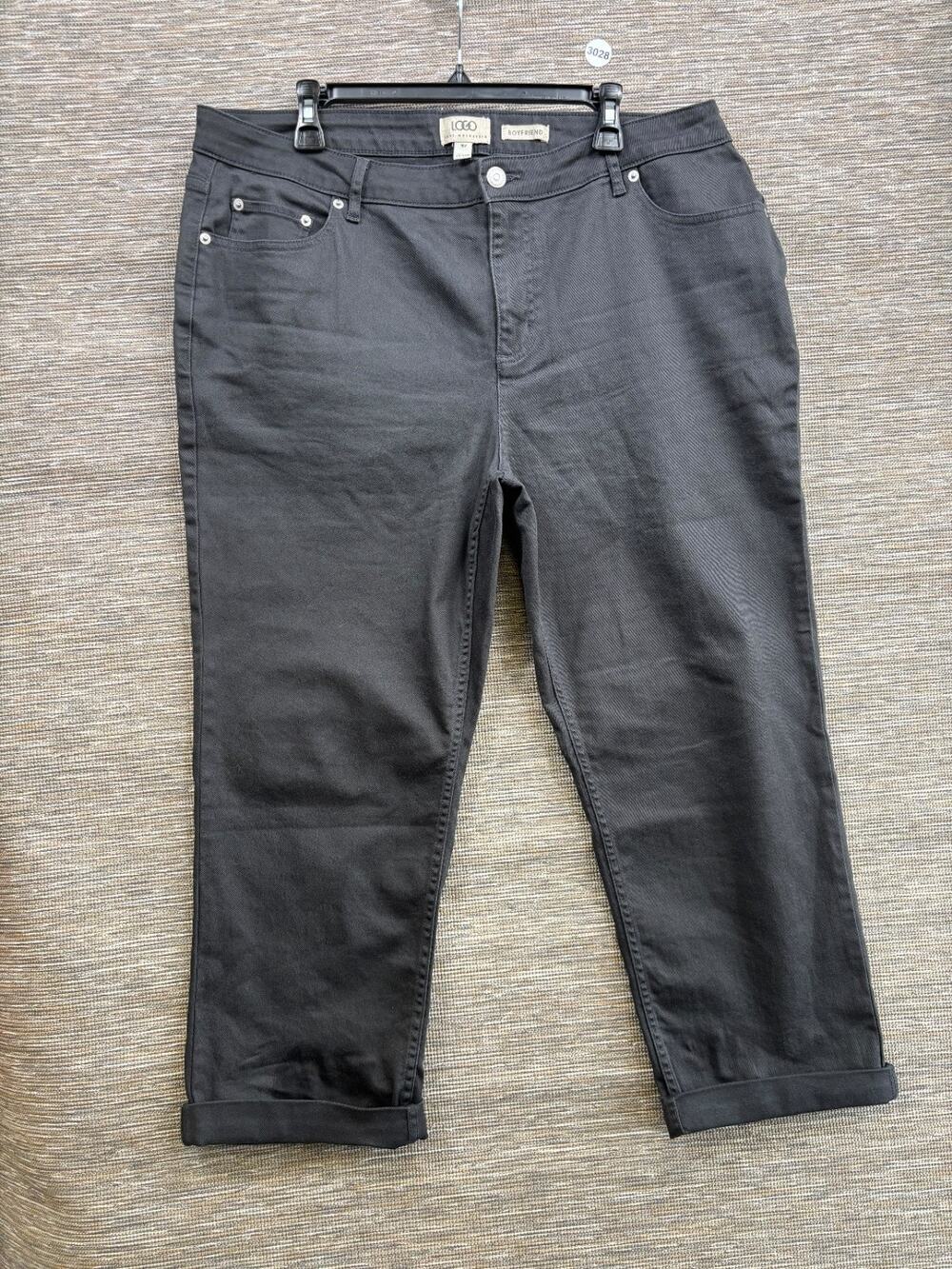 LOGO by Lori Goldstein Regular Color Denim Boyfriend Jeans Size 18W Phantom NEW